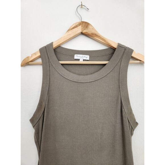 Michael Stars Halley Ribbed Tank with Ruching | Size M - Picture 3 of 8